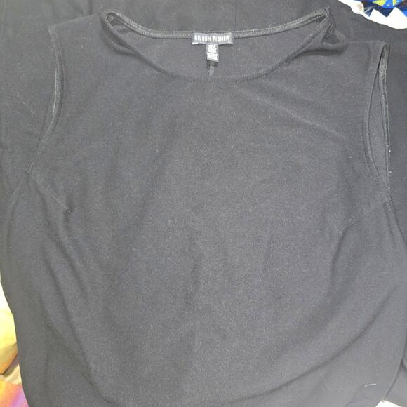 Eileen Fisher  Crepe Sleeveless Shift Midi Dress Black Pullover Size XL - Picture 4 of 6